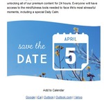 calm.com 24 Hour All-Access Pass on Wednesday, April 5th