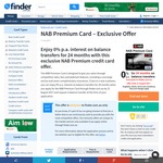 NAB Premium Card: 0% P.a. Balance Transfer for 24 Months ($90 Annual Fee) Ends October 1st