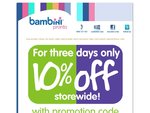 10% off Storewide Bambini Pronto
