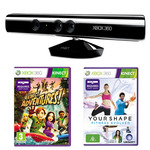 Xbox 360 Kinect Sensor+Kinect Adventures Game+Kinect Your Shape Fitness Evolve $198 Delivered