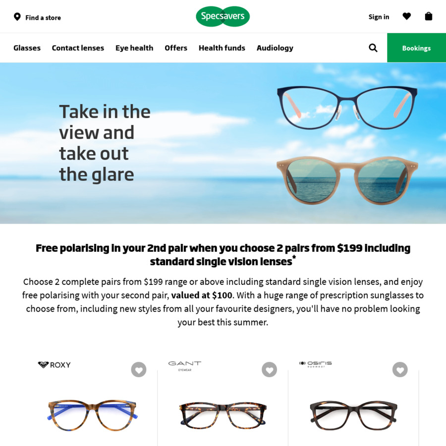 SpecSavers - Free Polarising on Your 2nd Pair of Glasses from $199 or ...