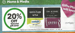 20% off Selected Gift Cards - Catch, Gourmet, The Iconic, Movie Card, Purebaby @ Woolworths