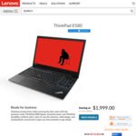 ThinkPad E580 15.6" FHD, i7-8550U, 8GB RAM, 256GB SSD, RX 550 2GB $1089 Delivered from Lenovo