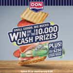 Win 1 of 2 $10,000 Cash Prizes +/- 1 of 40 $250 Grocery Vouchers from George Weston Foods [Except NT/TAS][With Purchase]