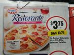 ½ Price - Ristorante Pizza $3.75 | Connoisseur 4-6 Pack Selected Varieties $4.20 @ IGA