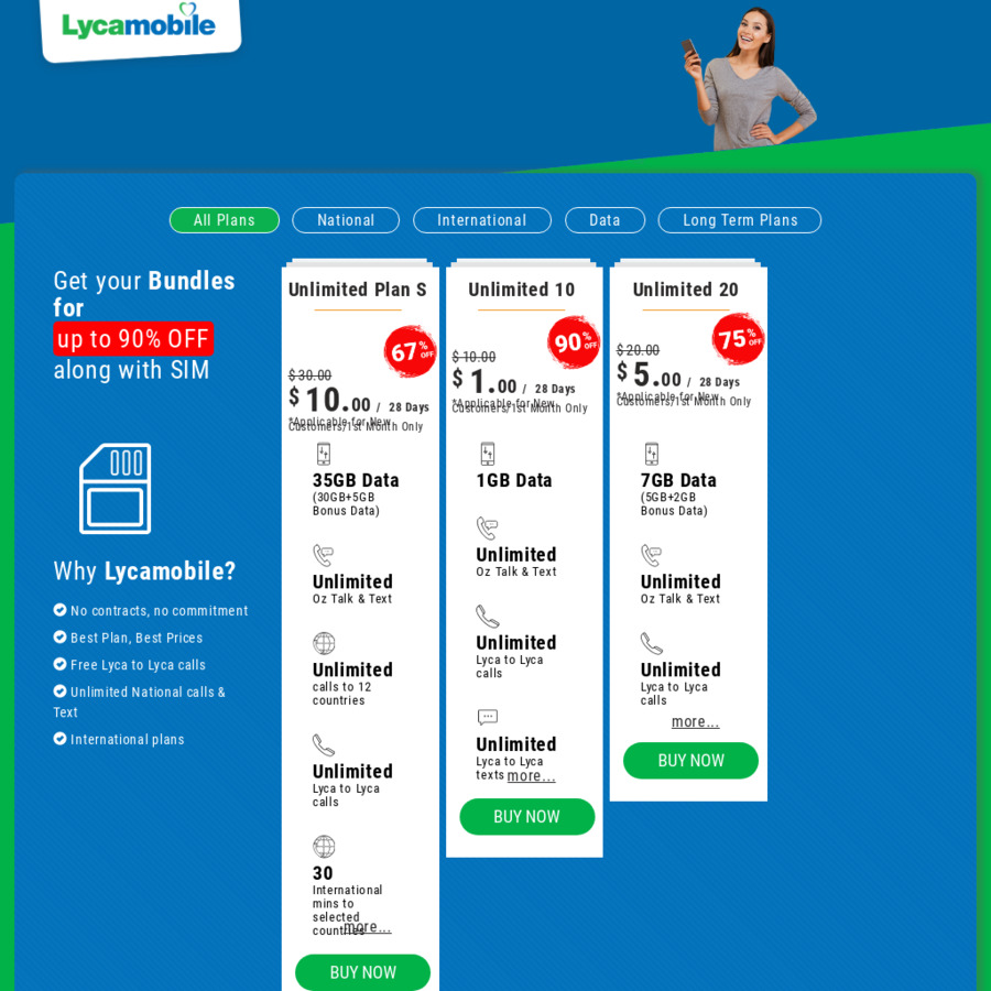 Lycamobile USA $19 Plan Recharge includes 2GB Data - Activate SIM