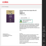 Cobram Estate Extra Virgin Olive Oil 3L $29 (Was $37) @ Coles