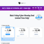 Vyprvpn 3 Years Subscription US$60 / A$82.48