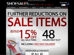 Save a Further 15% off Already Reduced Womens Shoes + Free Shipping