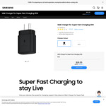 Samsung 25W Wall Charger $20.30 ($29 RRP) + Free Express Delivery @ Samsung AU
