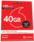 Vodafone Prepaid Plus Starter Pack: $30 40GB for $8 (Save 73%), $40 50GB for $12 (Save 70%) + $2 Delivery ($0 C&C) @ Bing Lee