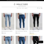 20% off Storewide (Jeans for Shorter Men) + $12 Delivery ($0 with $100 Order) @ Minus Three Jeans
