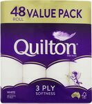 Quilton 3-Ply 180-Sheet Toilet Tissue, Pack of 48 $22 ($19.80 S&S) + Delivery ($0 with Prime/ $39 Spend) @ Amazon AU