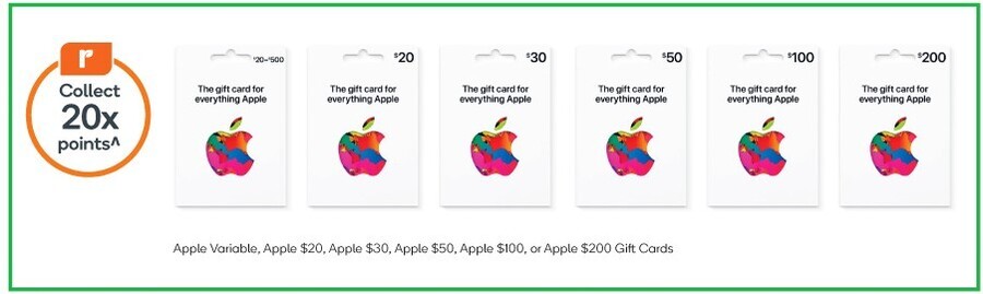 20x Flybuys points on Apple gift cards @ Coles (1 Nov to 7 Nov 2023) :  flybuys