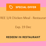 Buy One Regular 1/4 Chicken Meal, Get Another Free (Dine-in Only) @ Nando's