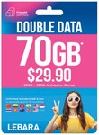Lebara $29.90 30-Day SIM w/ Double Data 70GB (35GB+35GB) for $9 @ Coles