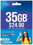 Small 30 Day 25GB (+10GB Bonus for 3 Recharges) $24.90 Prepaid Starter SIM for $8 Delivered @ Lebara