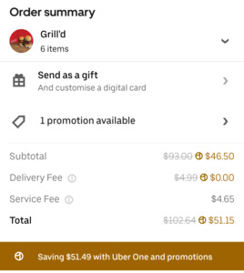 [Uber One] 6 Simply Grilled Burgers for $51.15 Delivered ($8.53 Per Burger) @ Grill'd via Uber Eats