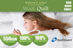 Winter Weight 550GSM Wool Quilt In Three Sizes - From $55, Delivered!