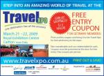Free entry to Travel Expo Melbourne March 21 - 22 2009