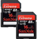 BHPhotoVideo 2x SanDisk Extreme Class 10 UHS-1 16GB SDHC USD $47.50 + Shipping