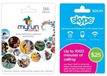 20% off MyFun and Skype Gift Cards (Skype Cards Also Online with Free Delivery) @ Australia Post