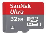 SanDisk Ultra 32 GB MicroSDHC C10/UHS1 Memory Card with Adapter - $24 USD
