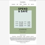 SABA, 20 - 30% off Full Price Merchandise