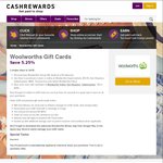 Woolworths Wish eGift Cards Now 5.25% off @ Cashrewards
