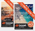 Boost Mobile $40 UNLTD+ Prepaid SIM for $20 (5GB + 1GB/Weekend)