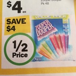Zooper Dooper 48 Pk $4 (WA/SA/NT/TAS), Bulla Creamy Classics Ice Cream 2L $3.84 @ Woolworths