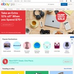 eBay 10% off Sitewide (Min Spend $75)