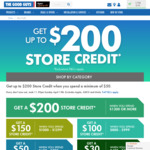 Get $10 - $200 Store Credit When You Spend $50 - $1300 @ The Good Guys