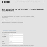 Win a Limited Edition 25th Anniversary G-Shock x Bathing Ape Watch Worth $450 from G-Shock