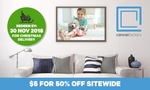 $5 Voucher for 50% off on a Product of Your Choice (Limit 5 Vouchers) @ Canvas Factory via Groupon