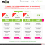 Moose Mobile $0.01 for 1 Month with 2.5 GB Data and Unlimited Calling and Text