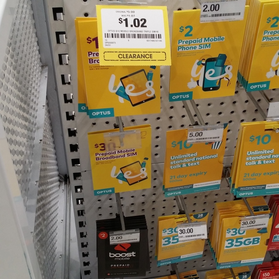 Optus Mobile Broadband $10 Recharge for $1 (Clearance) @ Officeworks