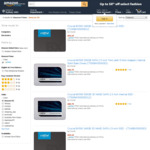Crucial MX500 500GB SSD $90.73 | Crucial BX500 240GB $53.19 + Post (Free with Prime) @ Amazon US via Amazon AU