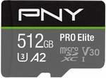 PNY 512GB A2 V30 U3 PRO Elite MicroSD Card USD $137.58 (AUD $194.15) Delivered (Save USD $70) @ Amazon US