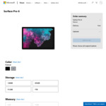 Microsoft Surface Pro 6 i5 / 8GB / 128GB - Platinum $1145 + 8% Shopback @ Microsoft Store
