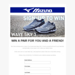 Win Two Pairs of Mizuno Wave Sky 3 Runners Worth $500 from Mizuno