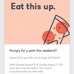 Skip App: 25% off When You Spend More than $10 Sat 10th and Sun 11th Aug
