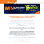 Win a Shrek The Musical Experience for 4 Worth $11,350 or 1 of 25 Admit-4 Passes from Woolworths [Rewards Members]