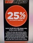 [WA] 25% off In-Store & Online @ Repco
