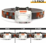 EverBrite 5-Pack 150 Lumens LED Adjustable Headlamp $19.99 + Delivery ($0 with Prime/ $39 Spend) @ Greatstar Tools Amazon AU