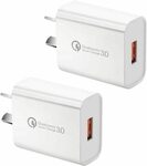 HEYMIX QC3.0 18W USB Quick Wall Charger 2 Pcs AU Plug SAA Certi $10.89 + Delivery ($0 with Prime/$39 Spend) @ AUSELECT Amazon AU