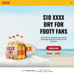 [QLD] 6-Pack of XXXX Dry for $10 with a NRL Footy Fans Voucher @ BWS