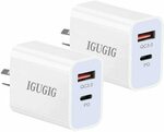 IGUGIG 2 Pack 20W Dual Port Charger $14.99 + Delivery ($0 with Prime/ $39 Spend) @ WQQ Direct via Amazon AU