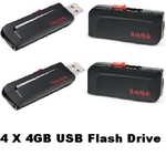 SanDisk Cruzer Silce 4GB USB Flash x4 $16.99 + Free Shipping