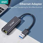 ESR USB 3.0 to RJ45 Gigabit Ethernet Adapter US$6.59 (~A$8.97) Delivered @ ESRGEAR Store AliExpress